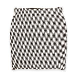 Loft Pull-On Knit Mini Skirt Black & White Small